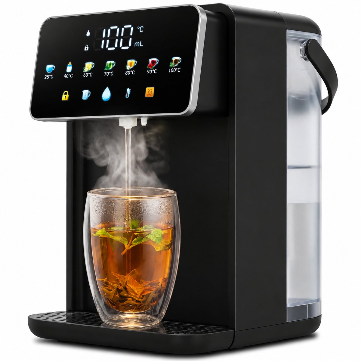 Heetwaterdispenser 2000W – 3,2L Waterreservoir – 7 Temperatuurstanden – Instelbaar Watervolume – Zwart