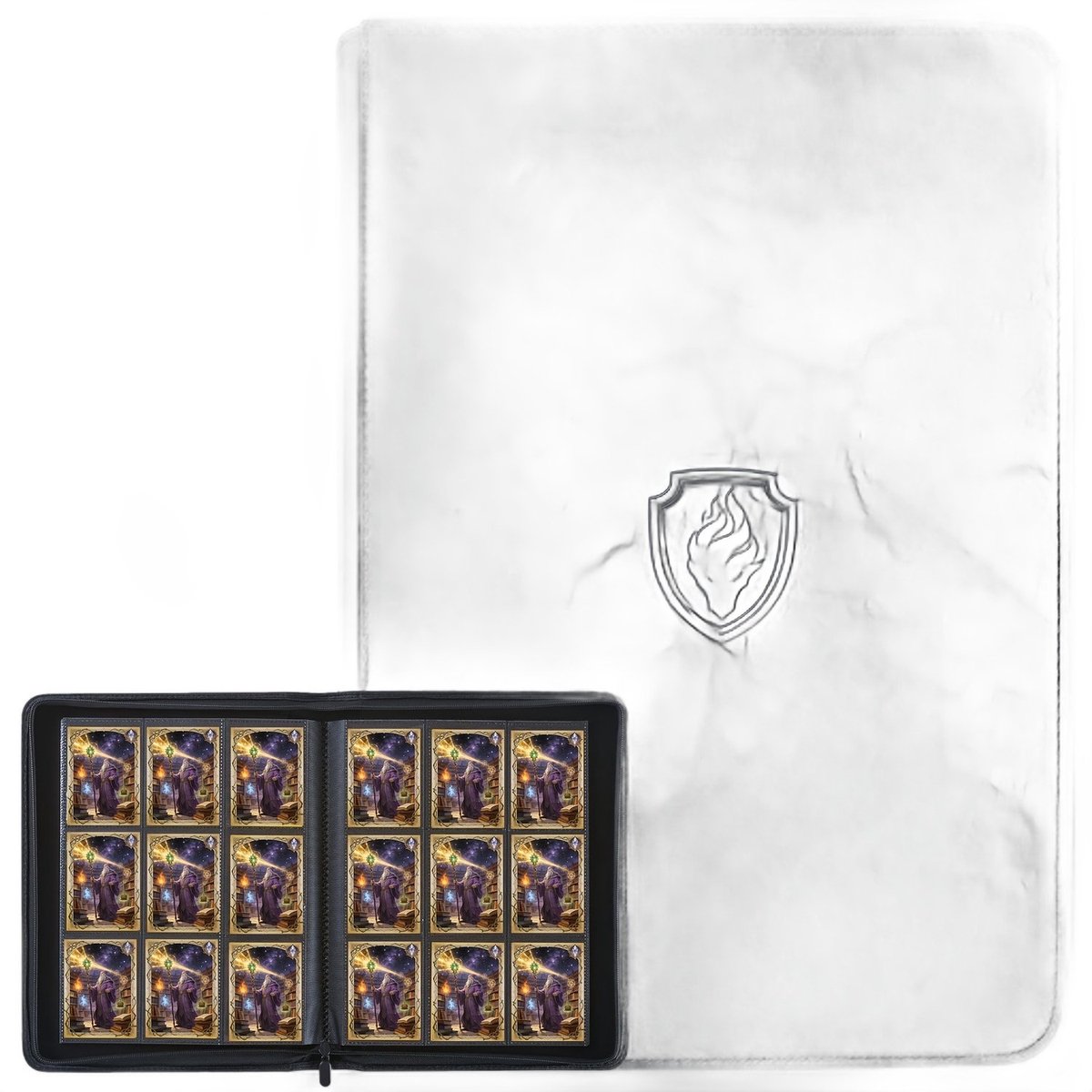 Currero Toploader Binder - Verzamelmap Kaarten - Geschikt voor Pokemon - 4 Pocket - 9 Pocket - 12 Pocket - Trading Card Map - Toploadermap - Zwart - 360 Kaarten
