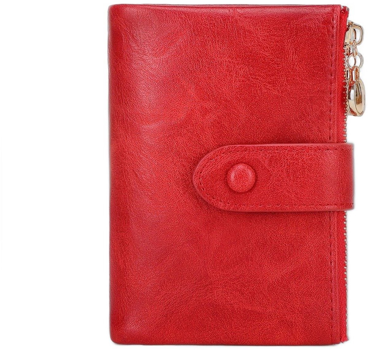 Currero Portomonee - Portemonnee Dames & Heren - RFID Anti Skim - Pasjeshouder - Klein Model - Met Rits - Kunstleer - Rood