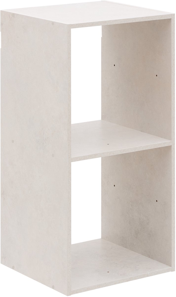 Plank met 2 vakken van spaanplaat met houtlook