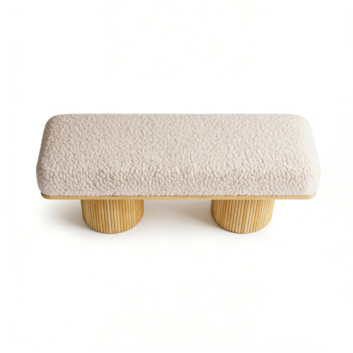 MODFU - Bankje - Teddy - Scandinavisch - Crème - 122 Cm