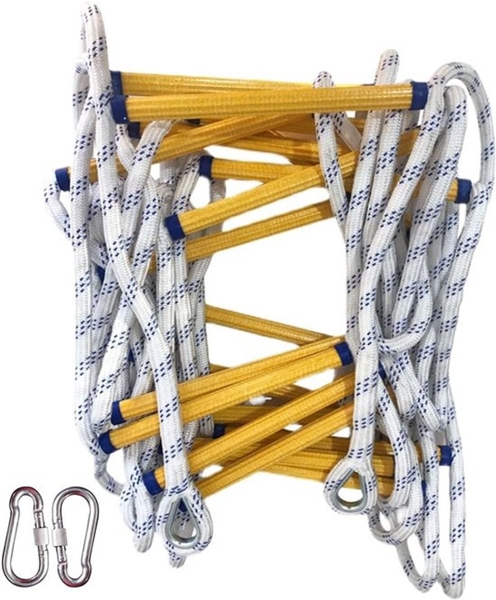 Noodladder - Reddingsladder Vluchtladder - Veilige Ontsnapping - Sterk Draagvermogen - 3 meter - Geel