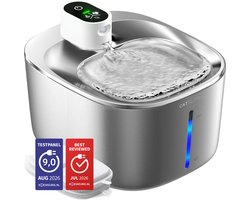 Cat Elite® - Premium Drinkfontein Kat | Stream - Draadloos - Waterdispenser met Sensor en Accu - Incl. 2 Filters - 4L Waterfontein Kat - Kattenfontein - Fluisterstil - Volledig RVS