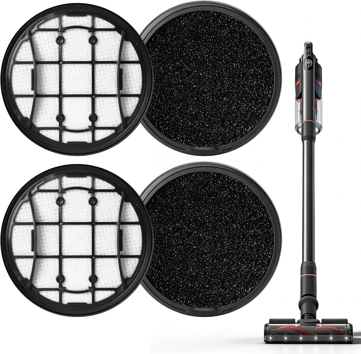 Stofzuigerfilters - Set van 4 - Geschikt voor Philips - Herbruikbaar - Wasbaar