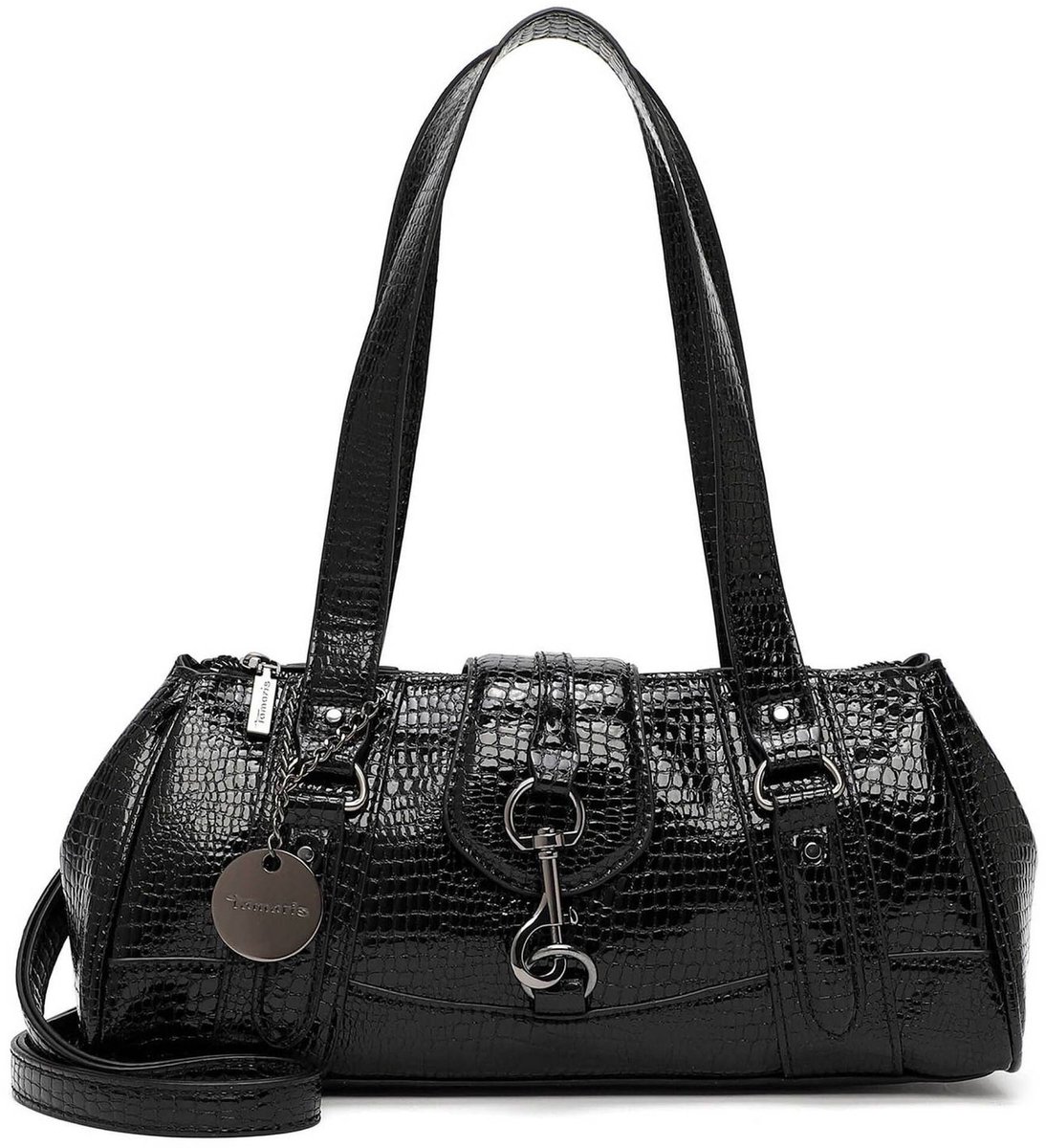 Tamaris schoudertas Marina Snake Cityshopper Black zwart