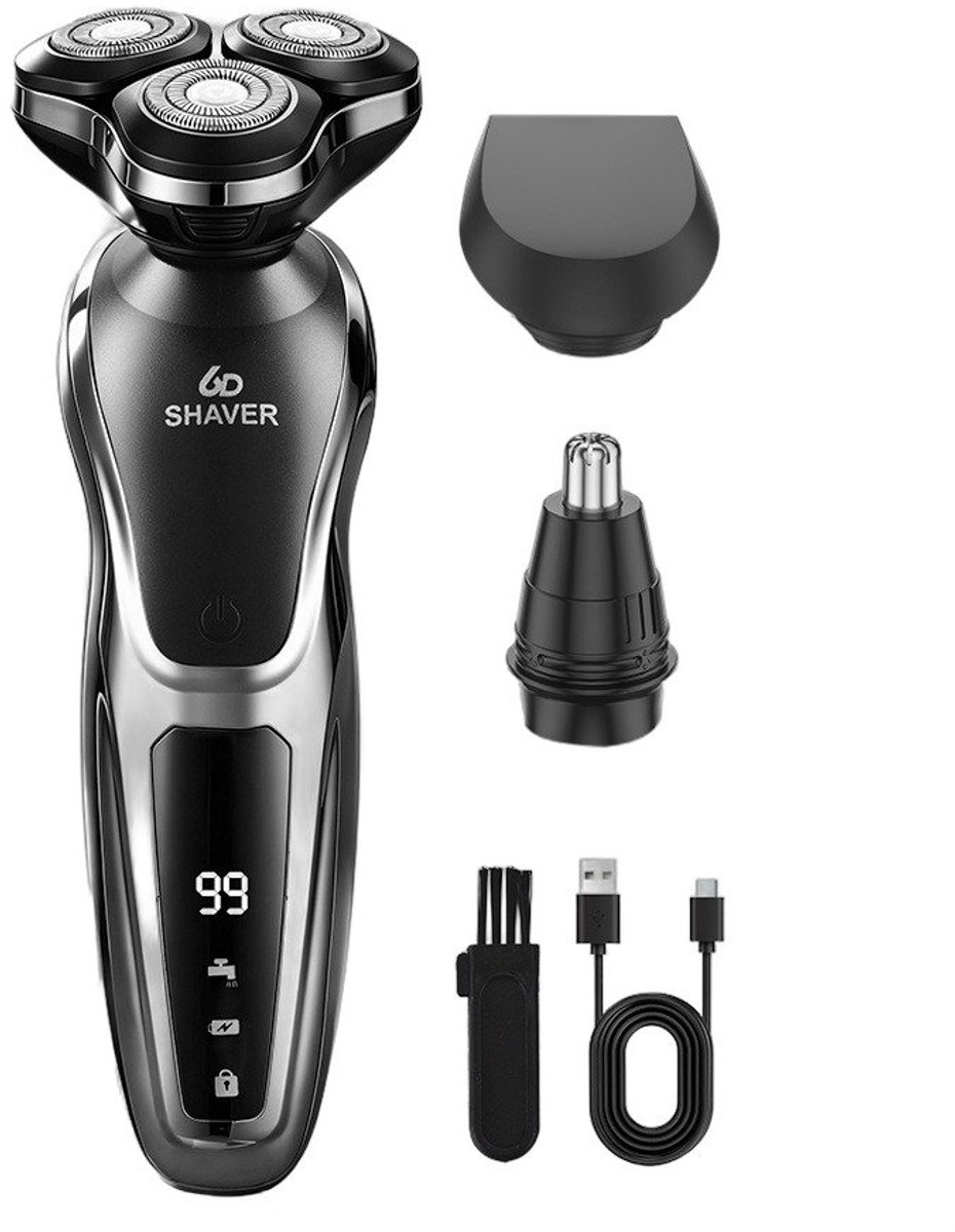 Currero Foil Shaver - Scheerapparaat Mannen - Hoofd Scheerapparaat - Head Shaver - Tondeuse met Trimmer - Lichaam en Baard - Oplaadbaar