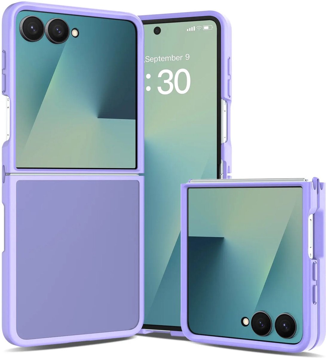 Hoesje Geschikt voor Samsung Galaxy Z Flip 8 - Matte Back Cover - Paars