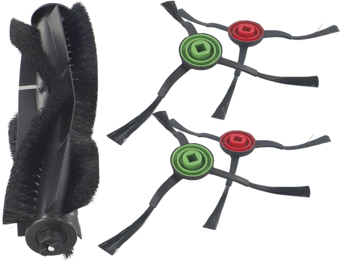Accessoires voor de Tikom G8000/G8000Pro robotstofzuigers: hoofdborstel en zijborstel.