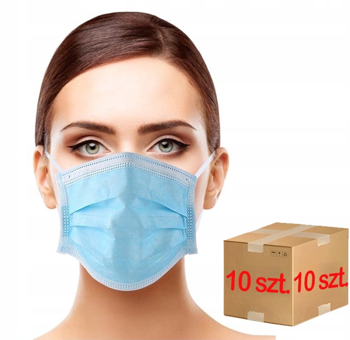 Beschermende Mondkapjes 3-laags, Blauw - 10 Stuks
