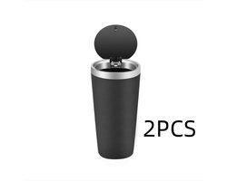 Mini prullenbak - Autoprullenbak - Afvalbak - Lekvrij - 800 ml - Draagbare autoprullenbak voor SUV's - Zwart - 2 stuks