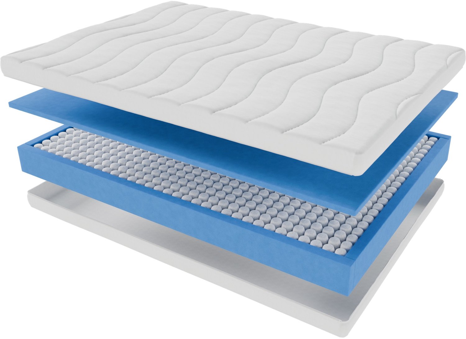 Toros Bedden 140x200x21 Hybrid - Pocket Vering - Afritsbare Hoes - Wit - Anti Allergisch - Matras