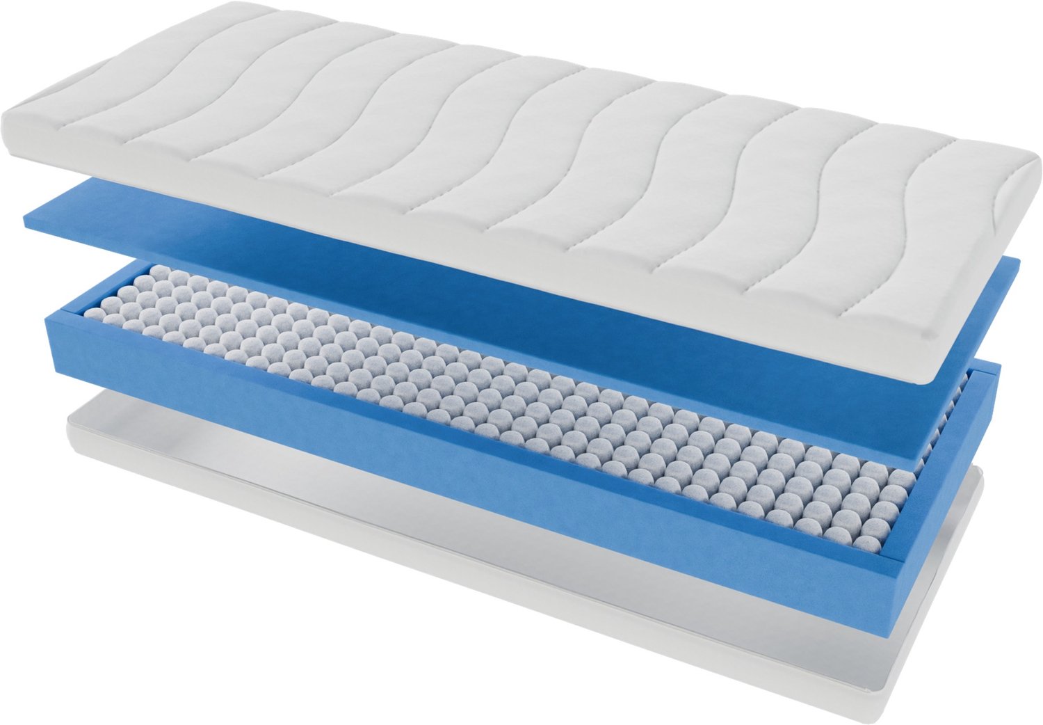 Toros Bedden Pocket Matras Koudschuim 80x200 20cm Met Luxe Bamboe Hoes Met Rits Wit