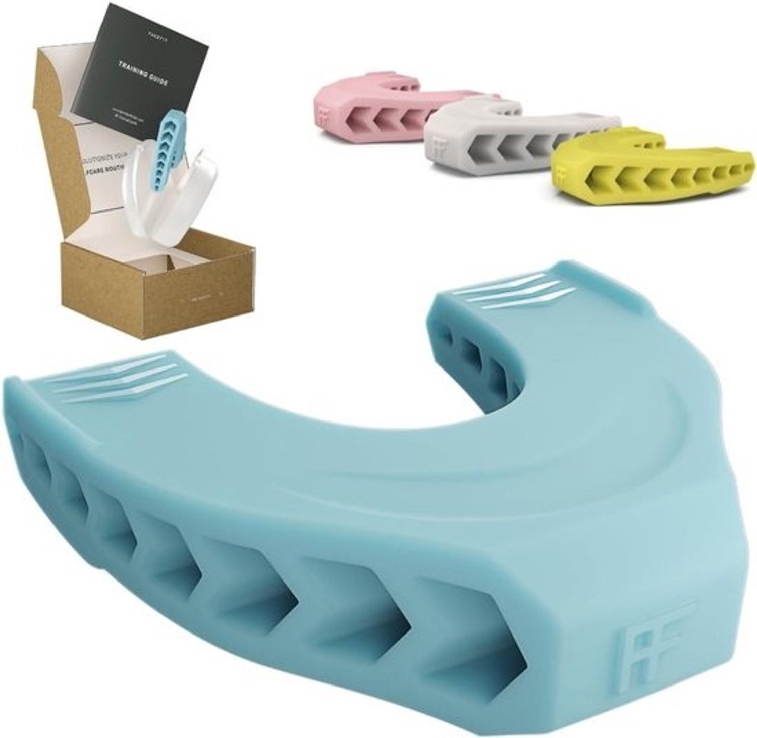 Facefit Jaw Exerciser van siliconen voor kaak, wangen en kin - Food-grade - Hemelsblauw