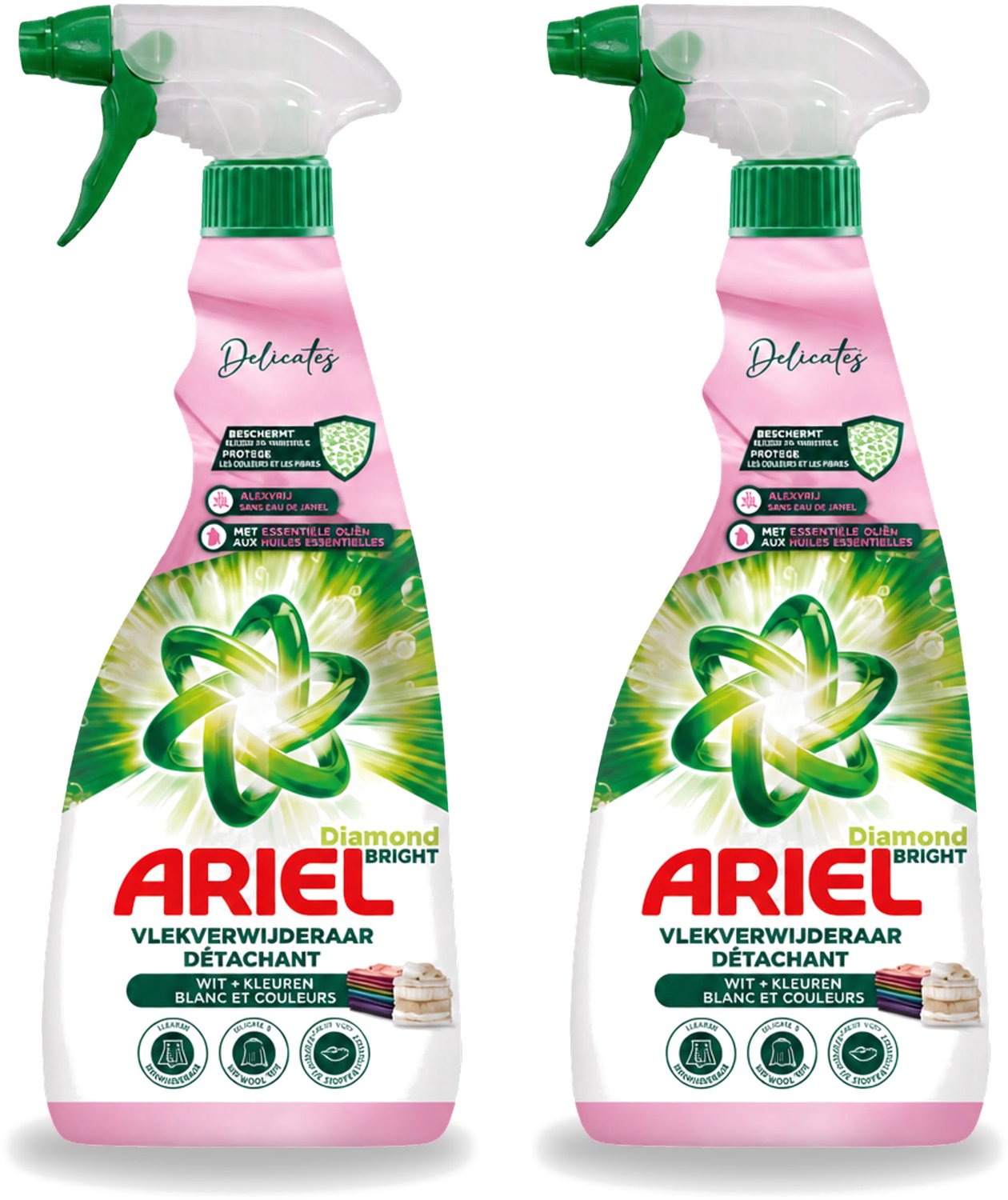 2 x Ariel - Vlekkenverwijderaar - Delicate & Wool Spray - 750 ml - Voordeelverpakking - 2 stuks