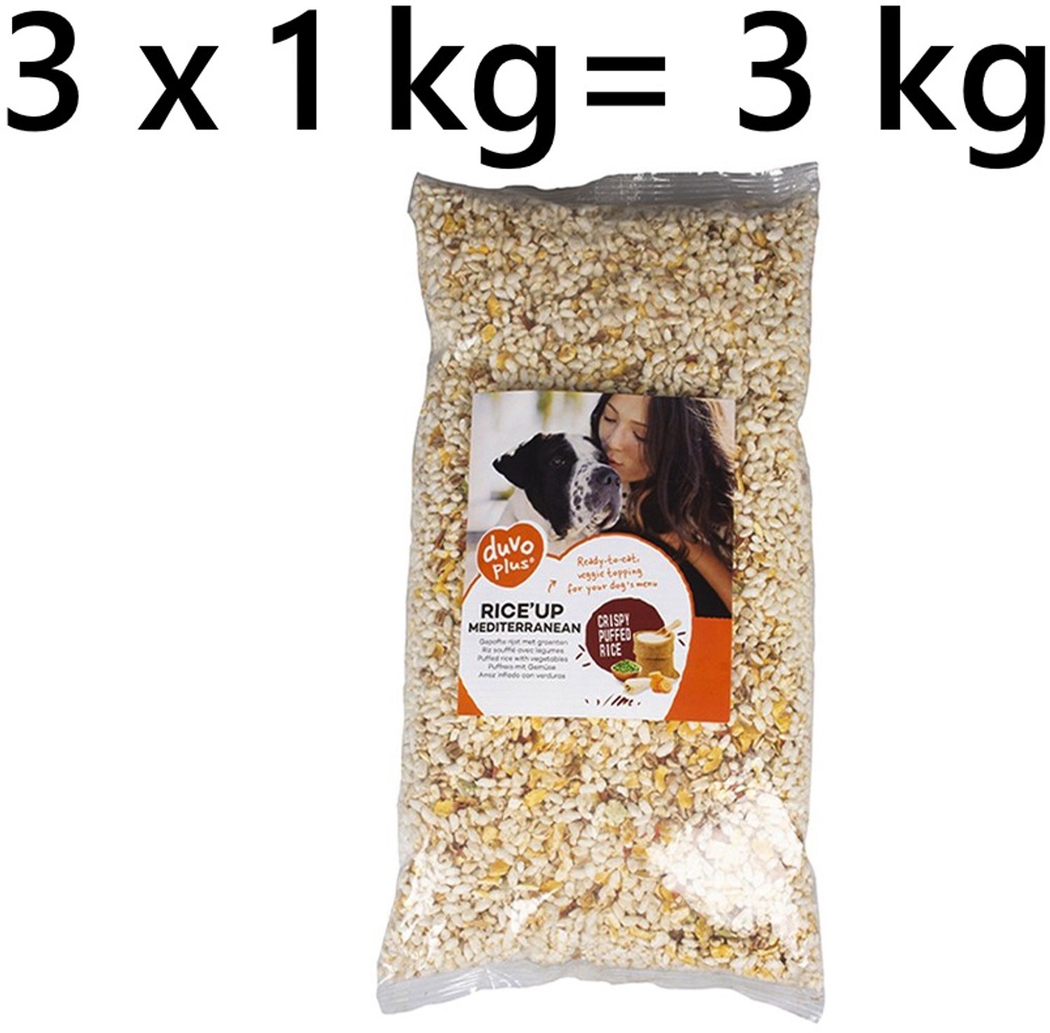 Cocapet by Duvo+ - gepofte rijst voor honden mediteranean - *** 3 X 1 kg *** gepofte rijst met groenten - veggie - gezond en lekker