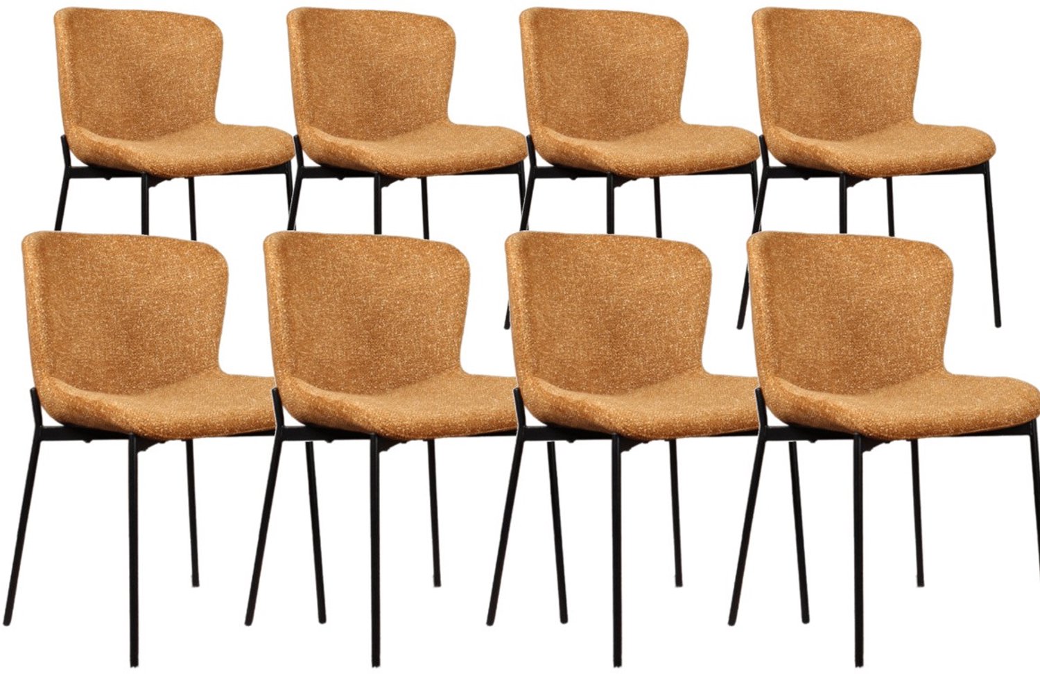 DS4U - - Vera eetkamerstoel - Set van 8 - Mosterdgeel - Stof