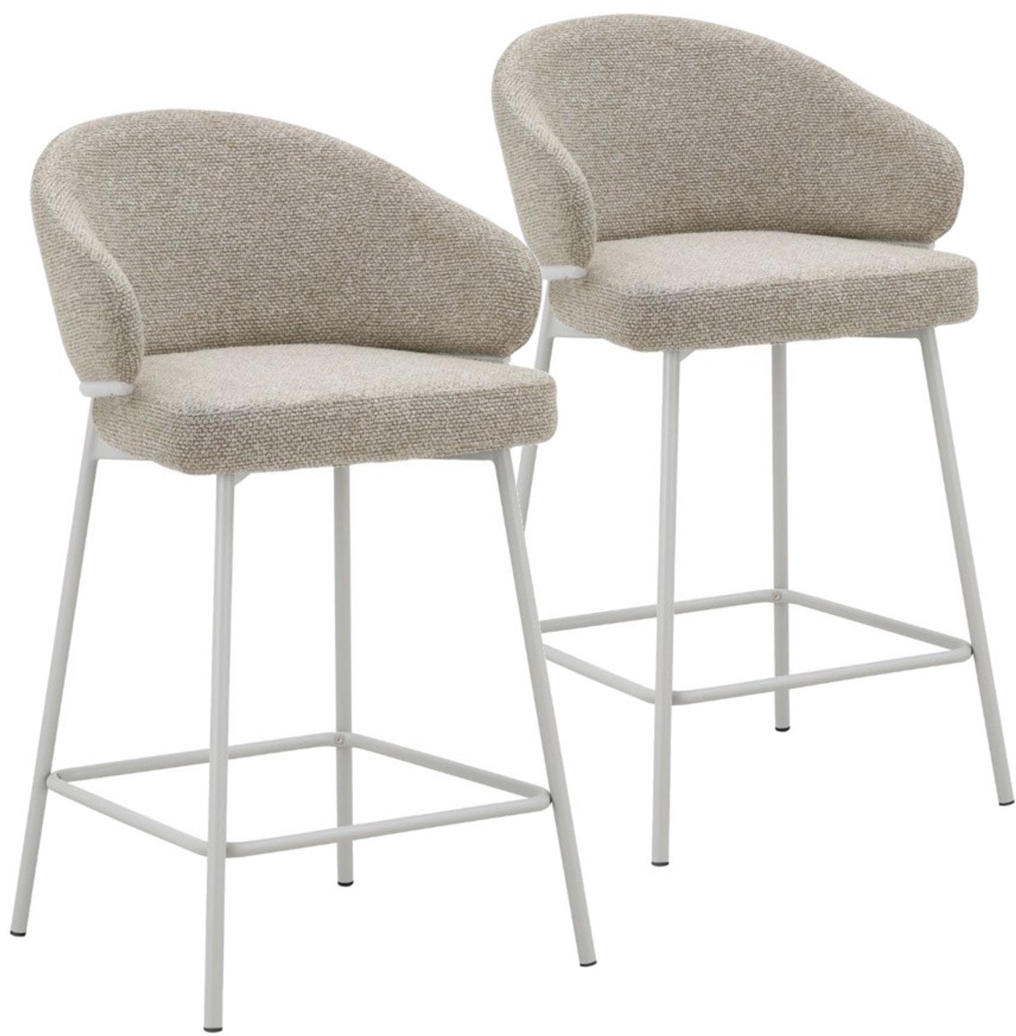 DS4U - - Sofia barkruk 65 cm - Set van 2 - Champagne met beige poot - Stof