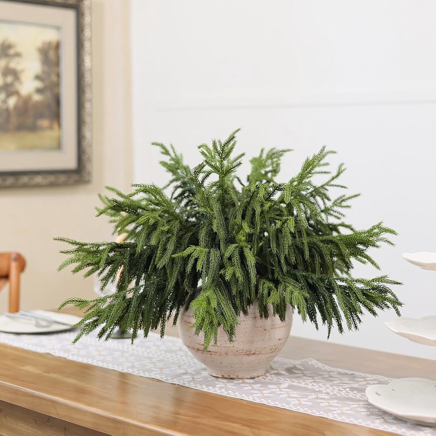 Kunstmatige kerst takken 45 cm - Norfolk takken - Set van 10 - Perfect voor kerstdecoratie - m-winkel
