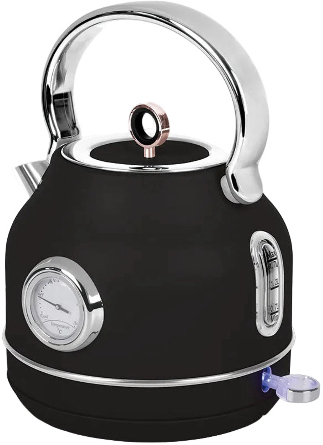 Berlinger Haus Waterkoker Zwart Rosègoud - met Thermometer - 1.7 Liter - 2200W