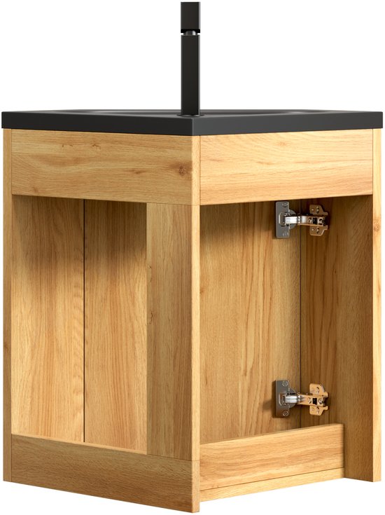 CHICFURN Badkamermeubel - Wandhangend - Hoekmodel - 1 deur - Zwart