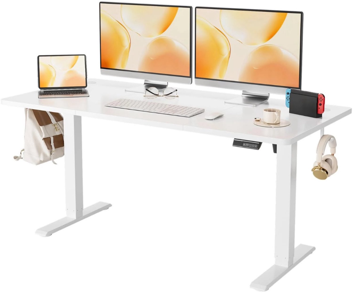 Atlasyx bureau - Tafel - Zit sta - Bureautafel - Computerbureau - Elektrisch - In hoogte verstelbaar - 160 x 70 cm - Wit