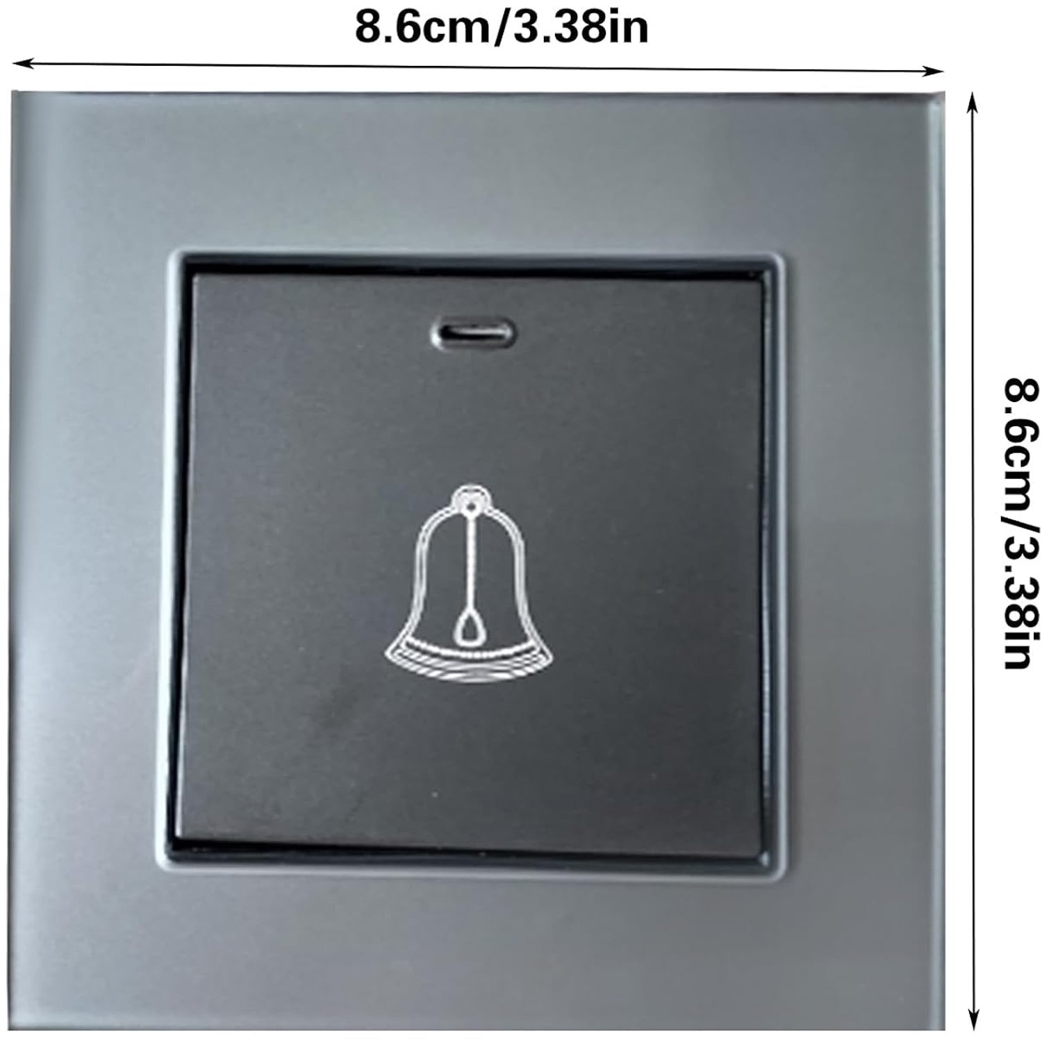 Deurbelschakelaar 8.6 x 8.6 cm - Versterkt glas - Waterdichte drukknop - Geschikt voor gezinnen en hotels - ShopVlot
