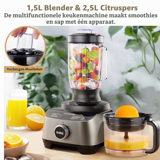 Keukenmachine Multifunctioneel - 1300 W Vermogen - 2,5 Liter Mengkom - ABS En RVS - Voor Mengen En Kneden — afbeelding 2