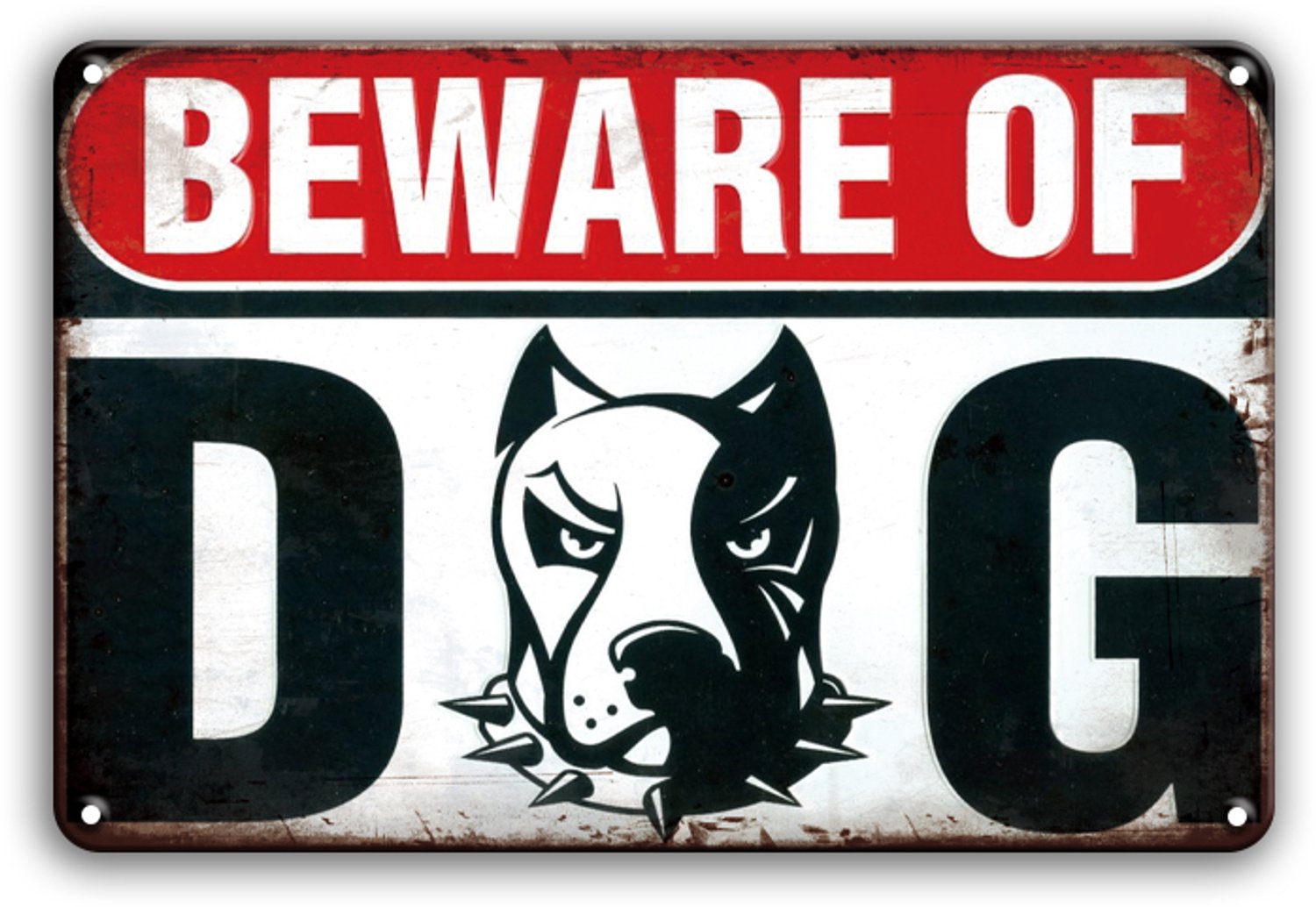 Beware Of Dog Metalen Wandbord 20x30cm – Pas Op Voor De Hond Waarschuwingsbord – Hondenbord Tuin Deur – Vintage Retro Wanddecoratie