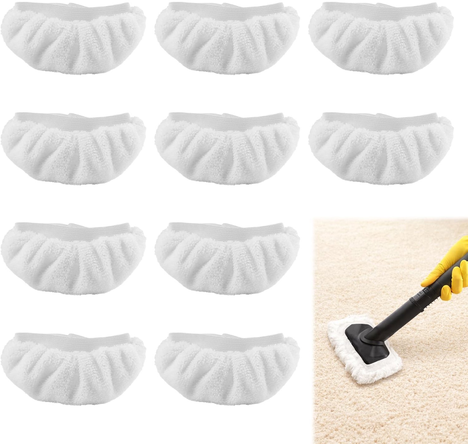Stoomreiniger set van 10 - 14 x 7 cm microvezel reservehoezen - maximale dampdoorlaatbaarheid - ServiceTopper