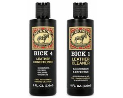 Bickmore Leather Care Kit – Bick 1 Leather Cleaner & Bick 4 Leather Conditioner – Inclusief 2 Reinigingsdoeken – Leeronderhoud Set