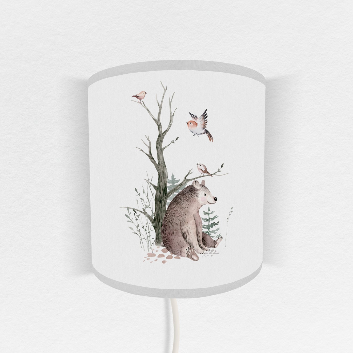 Wandlamp bosdieren beer wit-wandlamp-dieren-sfeerverlichting-pendel-lampen-kinderkamerdecoratie-woonaccessoires