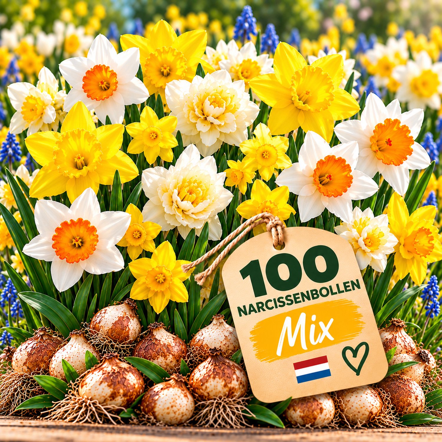 IRONO Narcissenbollen Winterhard Meerjarig – 100 Bloembollen Narcissen Mix