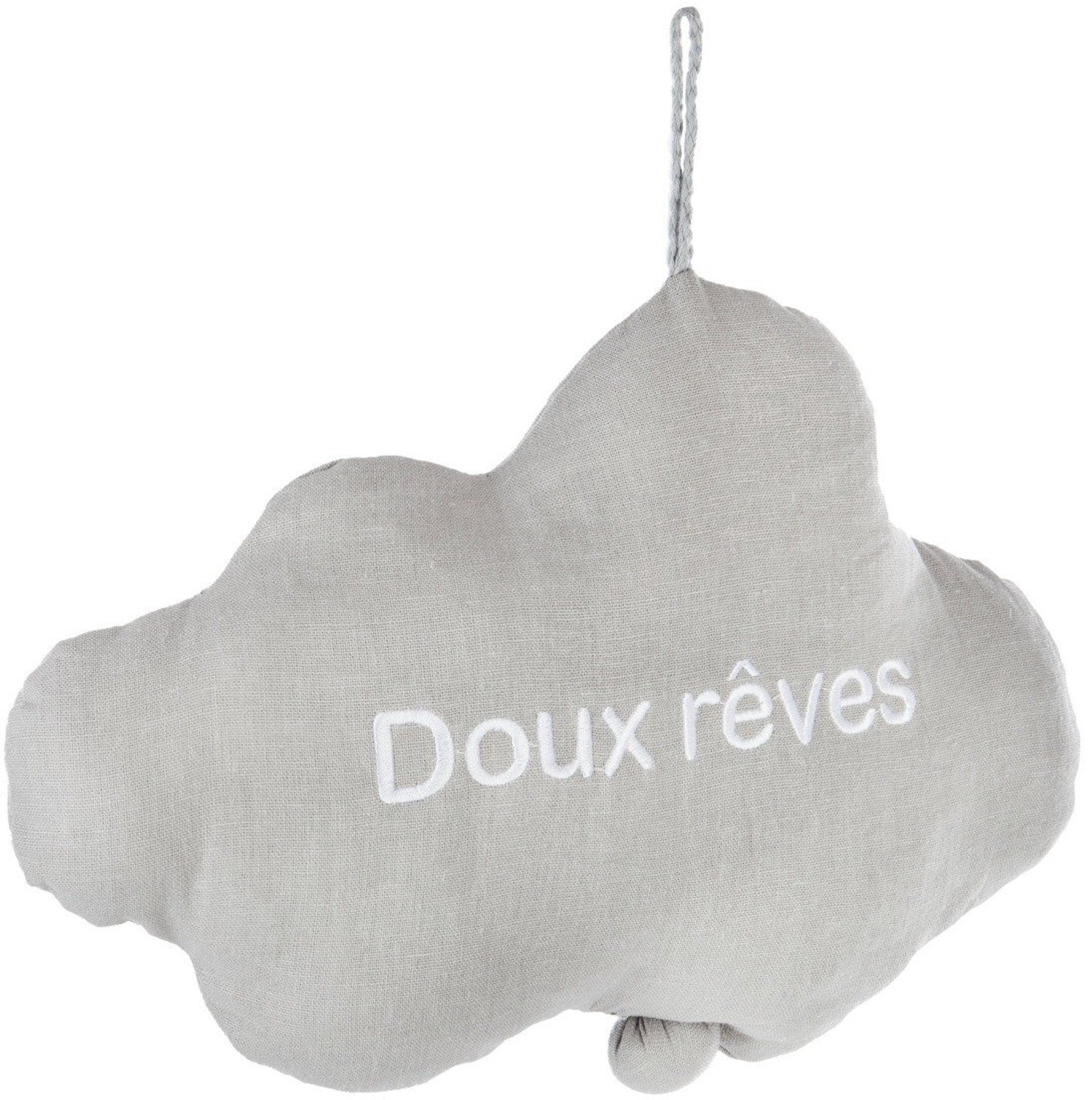 Atmosphera for kids - Hangend speeltje voor kinderen CHMURKA (wolk), met muziek, 30 cm, grijs