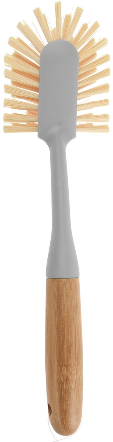 Ultra Clean - Afwasborstel met bamboehandvat, 28 x 7 x 6 cm - grijs