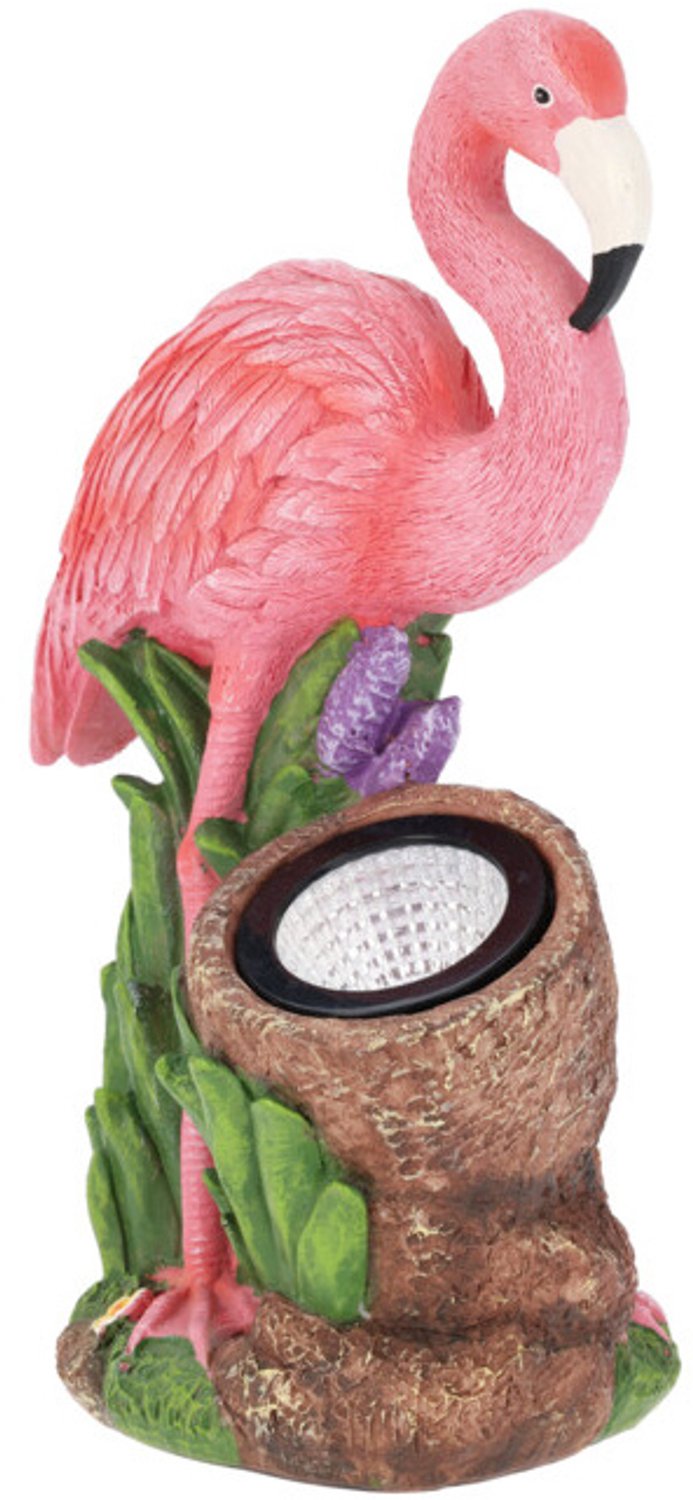 ProGarden - Tuinbeeld flamingo met reflector, 24 x 24 x 10,5 cm
