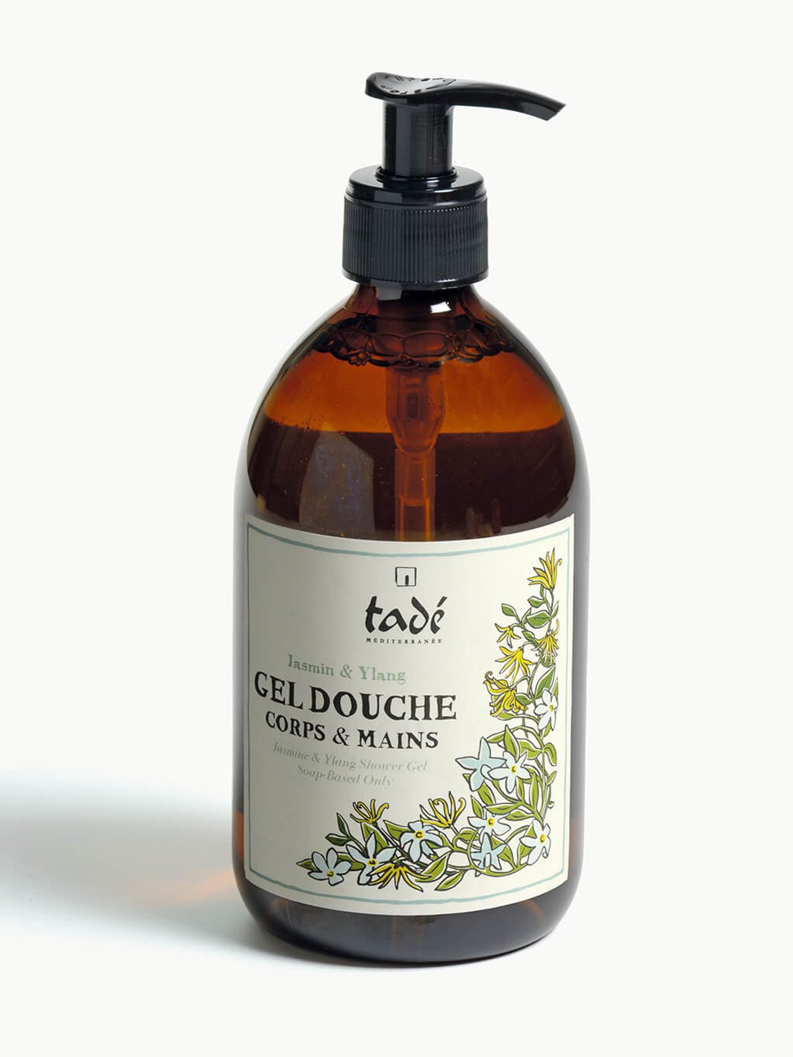 Vloeibare Amandelzeep met Jasmijn en Ylang voor douche, bad en handen Tade 500ml