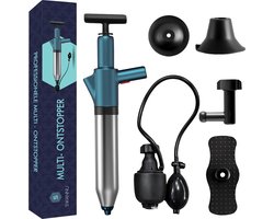 Multi Afvoer Ontstopper met Opblaasbaar kopstuk - WC ontstopper met hoge druk - Toilet Ontstopper - Gootsteenontstopper - Plopper - Luchtdruk Ontstopper - 0-8 Bar - RVS - Merknaam: Swannu®