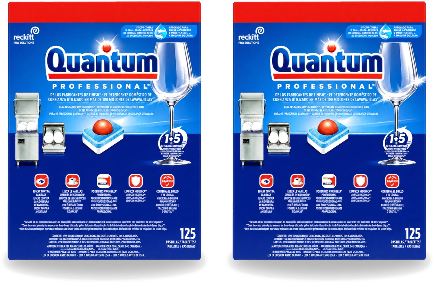 2 x Finish – Vaatwastabletten – Quantum Pro All-in-One – 125 Capsules - Voordeelverpakking - 2 stuks