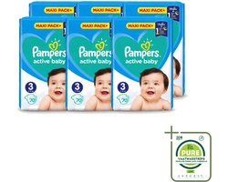 6 x Pampers – Luiers – Active Baby Maat 3 – 70 Luiers - Grootverpakking - Vaatwasstrips - Baby-luiers - Droge Billetjes - Huidbescherming - Luchtdoorlatende Luiers - Absorberende Luiers