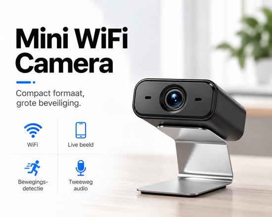Lexum® Mini Beveiligingscamera WiFi – Draadloze IP Camera – Bewegingsdetectie – Nachtzicht – Magnetisch Bevestigen – App – Binnen & Buiten — afbeelding 2
