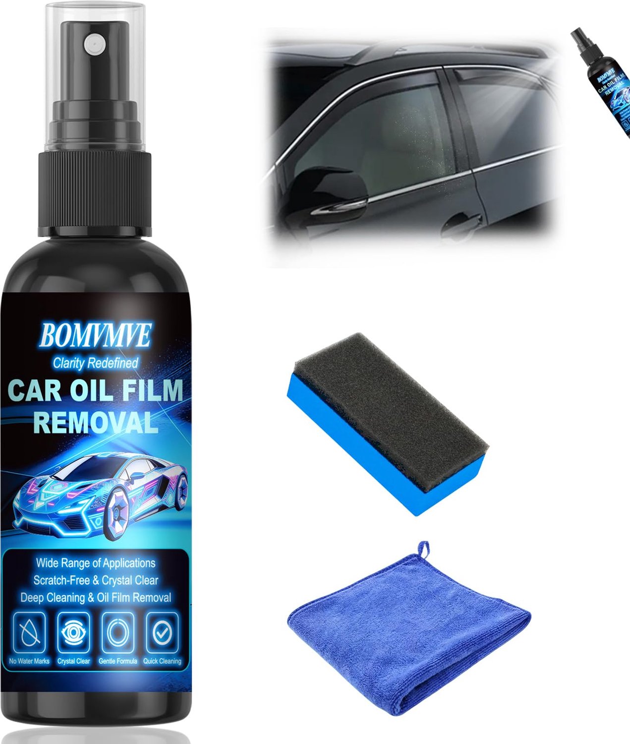 glasreiniger 100 ml - voor auto - verwijdert vlekken - helder zicht - m-winkel