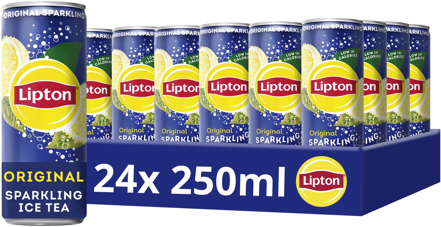 Lipton Ice Tea Sparkling blik - Original - 24 x 250 ml - Voordeelverpakking