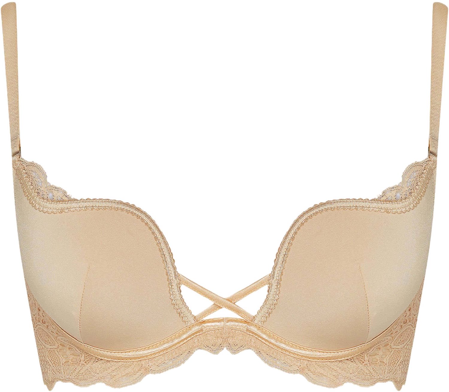Henderson Delis - Push-upbeha - Verwijderbare vulling - Goudbruin met kant Goudbruin;Nude