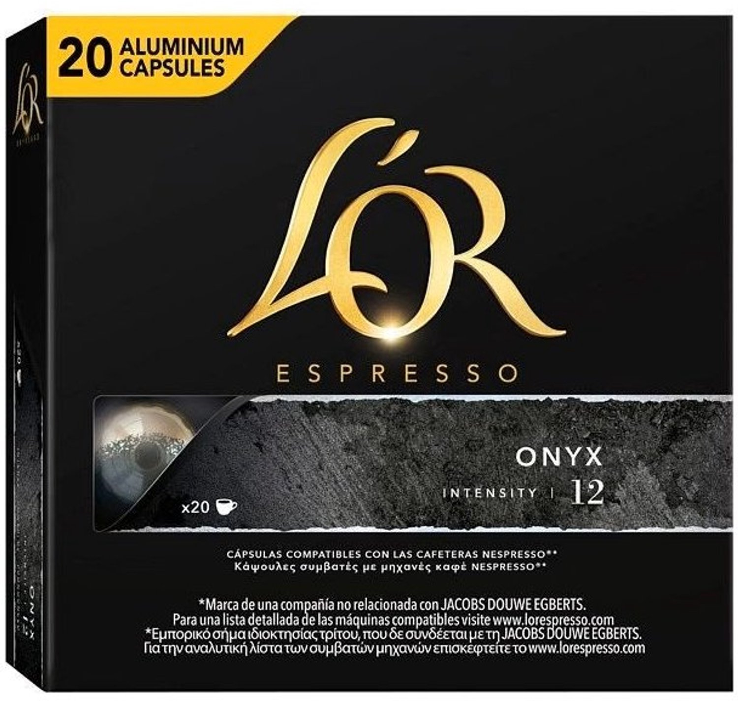 L’Or Espresso Onyx 20 stuks – Intense Koffie in Nespresso Capsules