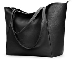 Shopper Dames – Grote PU Lederen Schoudertas met Rits – Ruime Handtas voor Werk, School en Dagelijks Gebruik