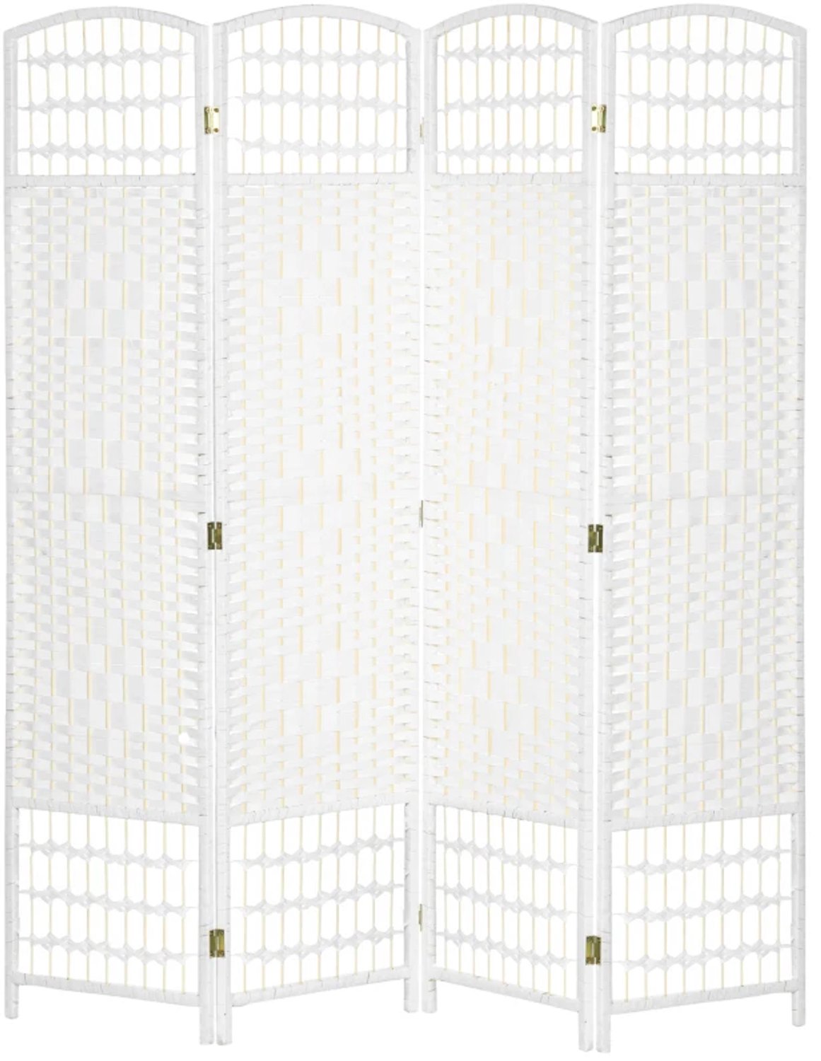 ZYLARO Scheidingswand - 4-delig - 160 x 170 cm - Opvouwbaar - Golfvezel - Voor de woonkamer Wit