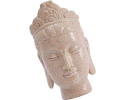 Boeddhabeeld - Boeddhafiguur - Voor de meditatieruimte - Handgesneden details - 12x10.6x22cm - Natuursteenkleur