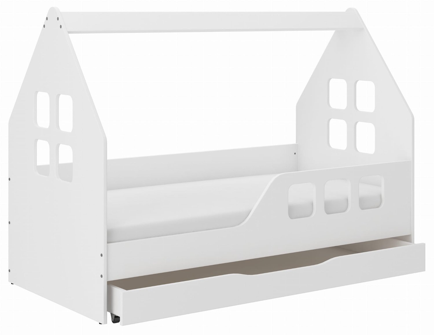 Wooden Toys Kinderbed Huisje - Met Lade - 160 x 80 cm - Rechts wit