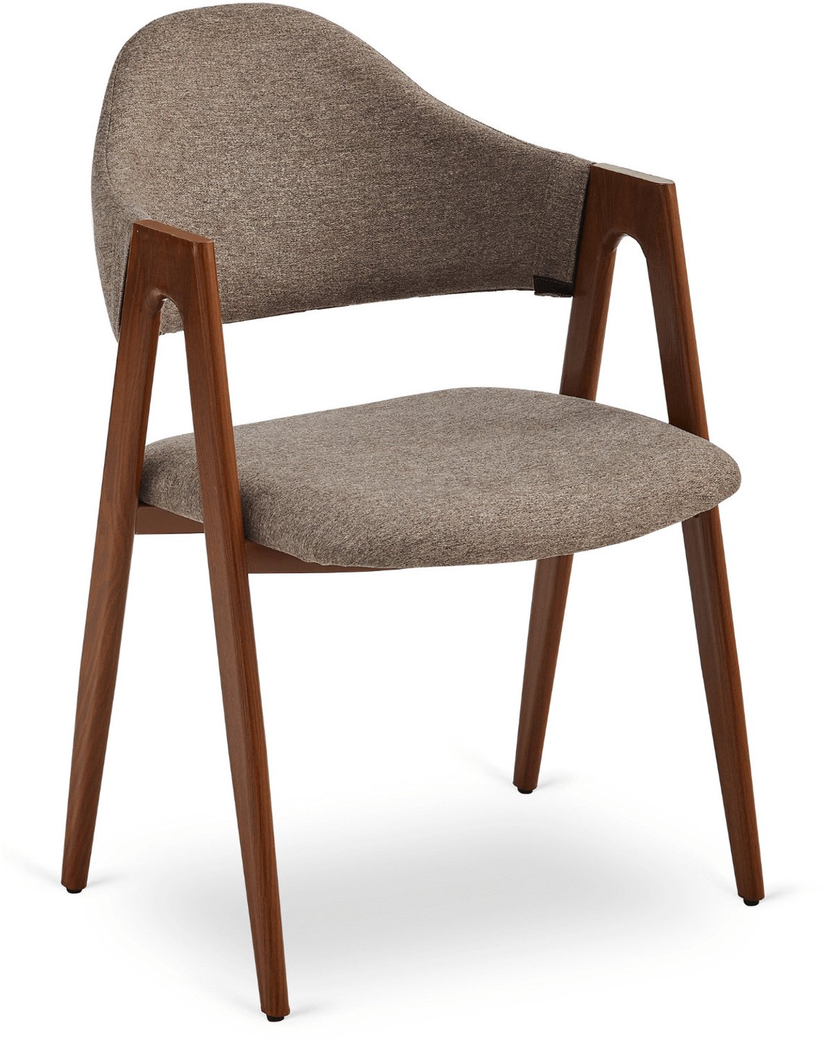 Mebel Elite Ruiz Serie - Gestoffeerde Eetkamerstoel - Beige/Walnoot - Met Armleuningen Beige;Walnoot