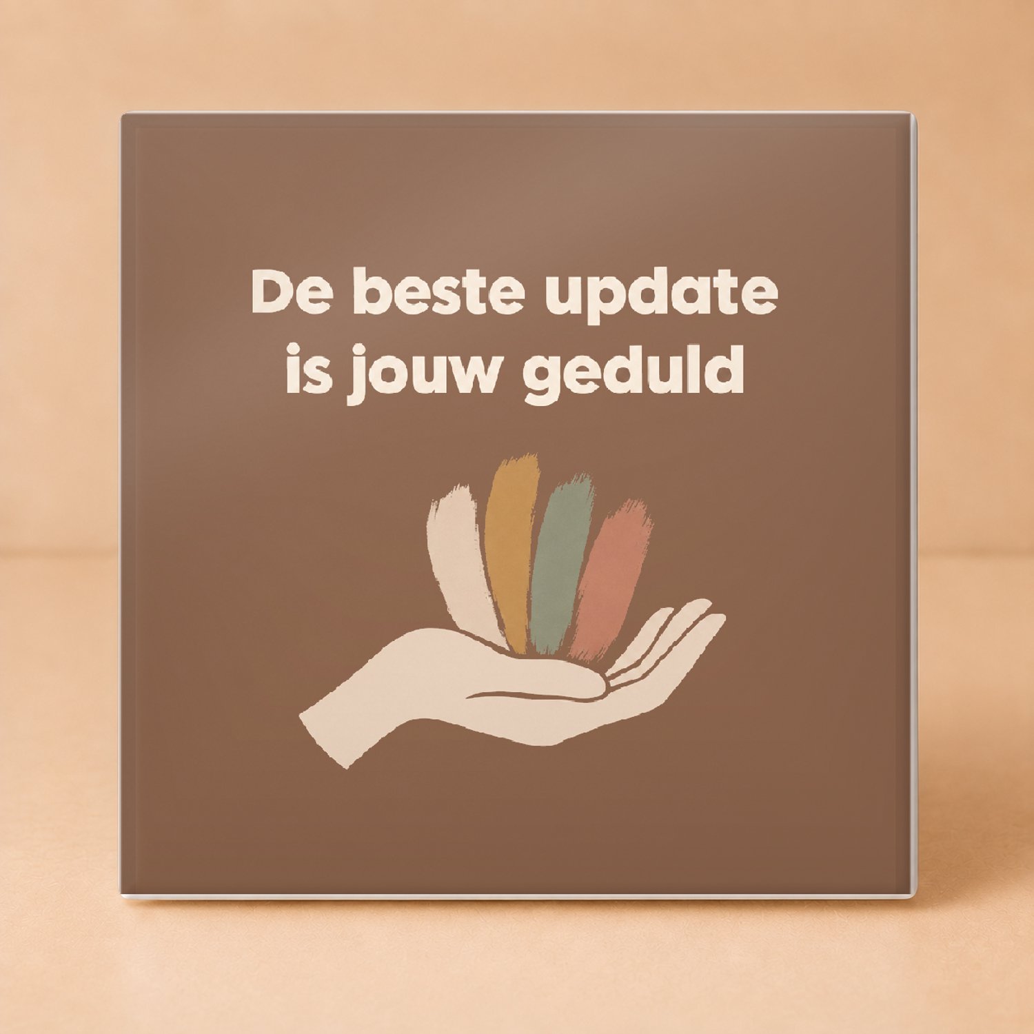 Bedruk King Minimalistische De AI-wijze meester Tegel – Scandinavisch Design Wanddecoratie voor Technologie- en Designliefhebbers - 11 x 11 cm Wit